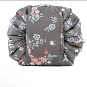 Floral Gray.Portable Lazy Drawstring Makeup Bag For Travel